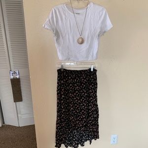 Floral High-Low Skirt